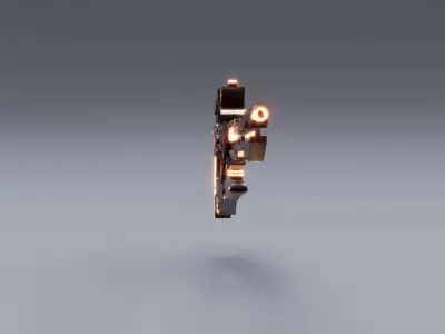 Weapon HARDGUN Low-poly 3D model