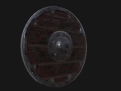 Viking Shield Free low-poly 3D model 5