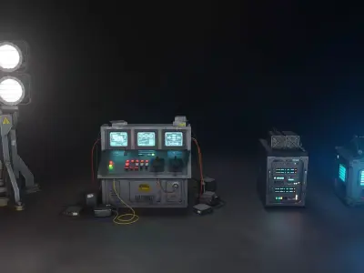 Industrial Research Lab PACK Low-poly 3D model