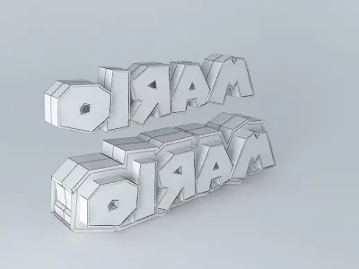 Mario 3D Text logo 3D model