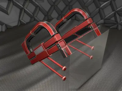 Sci-Fi Stairs - 1 - Red Version Low-poly 3D model