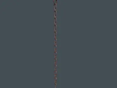 Old Chain with Hook Low-poly 3D model
