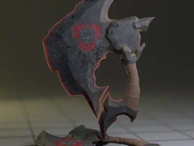 Hand axe Low-poly 3D model purchase