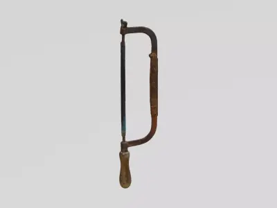 Rusty Tools Hacksaw 3D scan PBR 4K textures Low-poly 3D model
