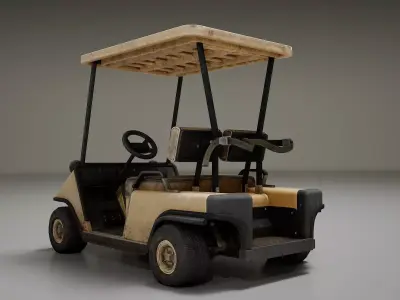 Golf Cart Asset Low-poly 3D model