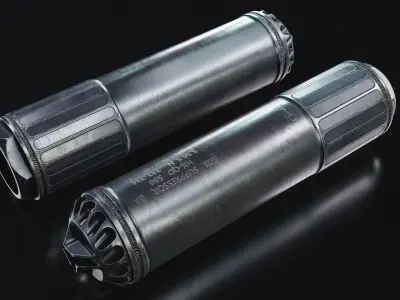 OSS  Suppressor HX-QD 5x56 - game ready 3D model Low-poly 3D model