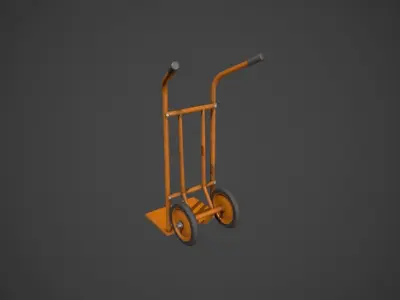 Orange Sack Truck Low-poly 3D model
