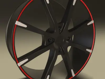 Car rim 8b Low-poly 3D model