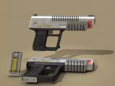 sci fi gun 3D model 2