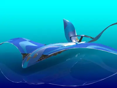 SeaBird futuristic sea creature 3D model