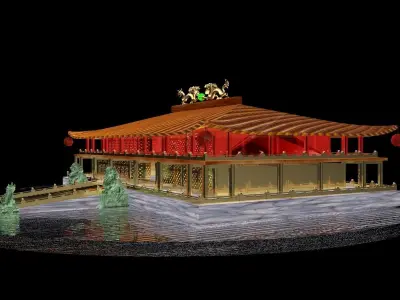 Chinese  Beijing ancient building  3D model