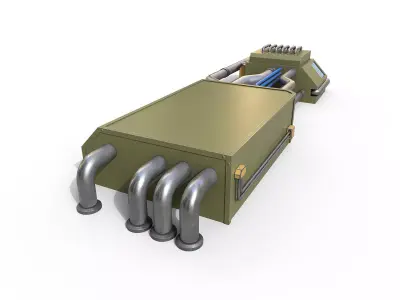 Industrial piping system Low-poly 3D model