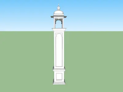 indian jodhpuri stone piller column 3D model