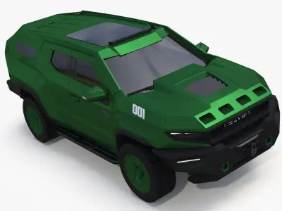 2024 Rezvani Vengeance Armored SUV Green 3D model