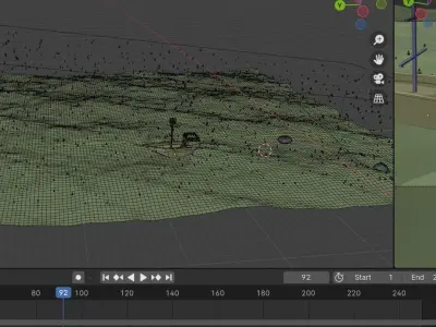 Boat Rain Animation Low-poly 3D model