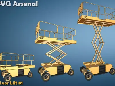 Scissor Lift - HQ Low-poly 3D model