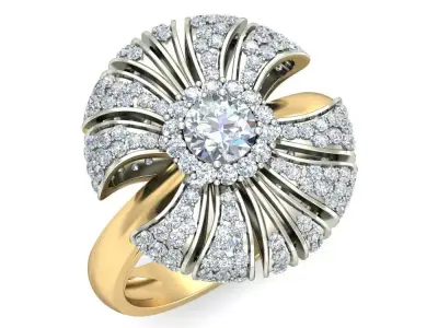 Elegant Antique Silver Ring for Women 3D print model