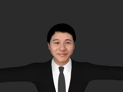 jet li Hyper Realistic Full Body Fully Rigged 3D Character 3D model