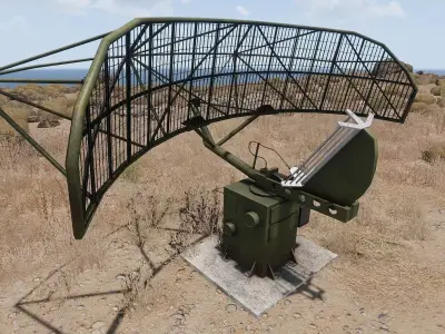 Radar radio antenna Low-poly 3D model