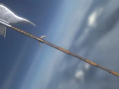 Battle Axe Low-poly 3D model 14