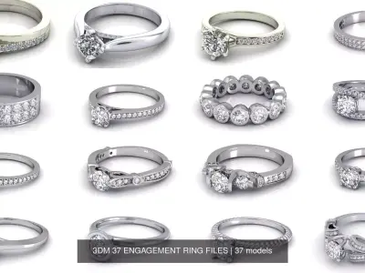 3DM 37 ENGAGEMENT RING FILES 3D Model Pack