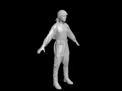 RUSSIAN SOLDIER AND EQUIPMENT 3D model