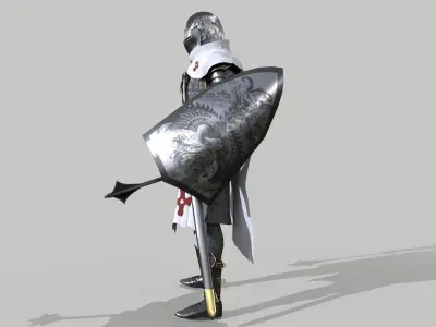 White Knight Low-poly 3D model