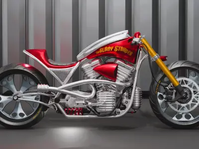Custom Chopper Motorcycle 3D model purchase