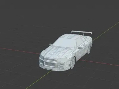 Nissan Skyline  low poly game ready 3d model Low-poly 3D model Free low-poly 3D model