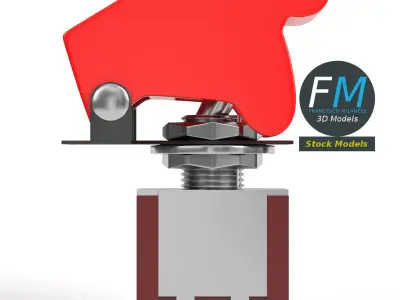 Toggle switch with guard 2 3D model
