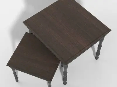 Antique small Wood Table 3D model