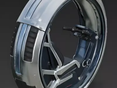 Realistic Mono-Wheel 3D Model Low-poly 3D model