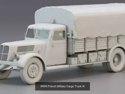 WWII Military Support Vehicles Collection 5 Models 3D Model Pack