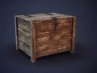 Wooden Crate Low-poly 3D model shop