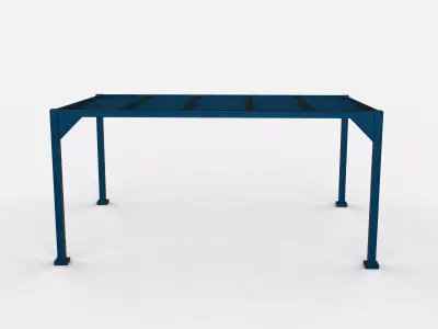 steel frame carport 02 3D model