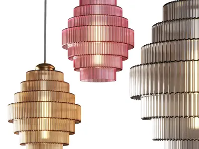 Antique Brass Bottle Shade Pendant Light Low-poly 3D model