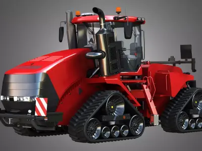 Quadtrac 470 Articulated Tractor -  With Rubber Tracks System 3D model