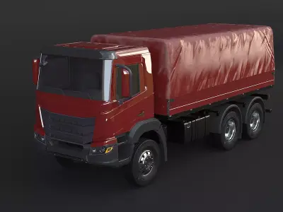 Generic 6x4 Tautliner Cargo Truck 3D model