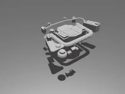 Engine toilet seat Low-poly 3D model