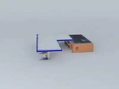 Fuel%26Retail station Statoil VEF central building%26dispenser Free 3D model