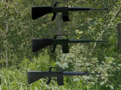 M-16 Rifle Free low-poly 3D model