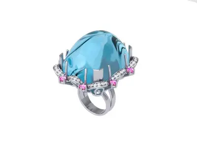 Fency Stone Artdeco Ring 3D print model