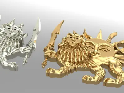 pahlavi dynasty very simple shir va khorshid 3D print model