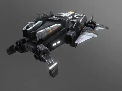 XE-08 Recon and Transport Spacecraft Low-poly 3D model