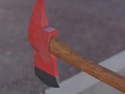 Fire Axe Low-poly 3D model 5