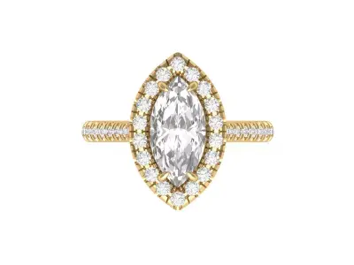 Marquise Art Deco Ring 3D print model buy