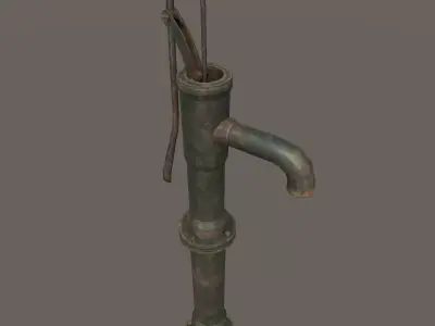 Rusty Waterpump PBR Low-poly 3D model