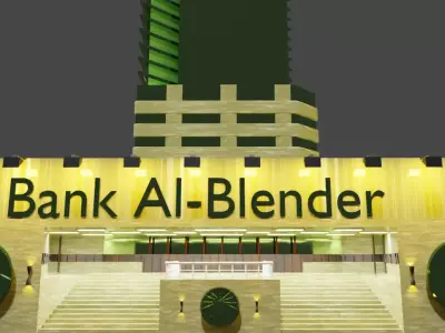 Bank Al-Blender  Modern Skyscraper 3D Model 3D model
