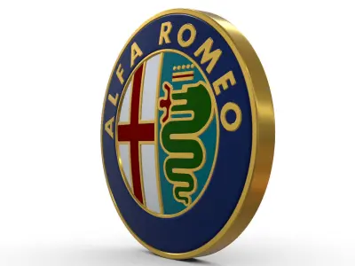 alfa romeo logo 3D model by 3dlogoman