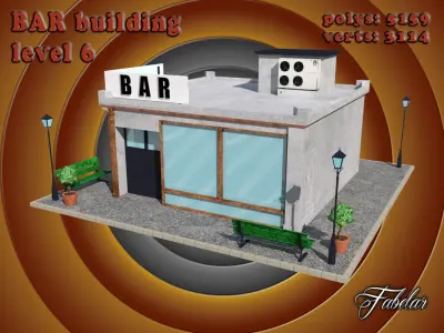 BAR level Low-poly 3D model 3